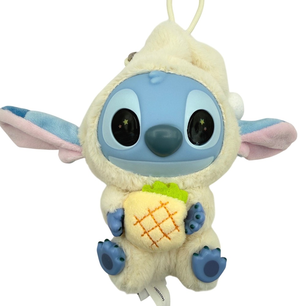 STITCH MINISO DISNEY Plush Keychain Eat Something Pineapple Bag Charm 5.5 inch